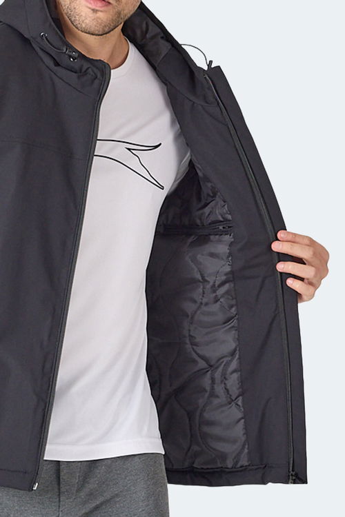 Slazenger HERNIS Erkek Kapüşonlu Fermuarlı Siyah Yelek