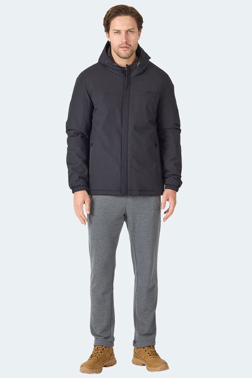 Slazenger HERNIS Erkek Kapüşonlu Fermuarlı Siyah Yelek