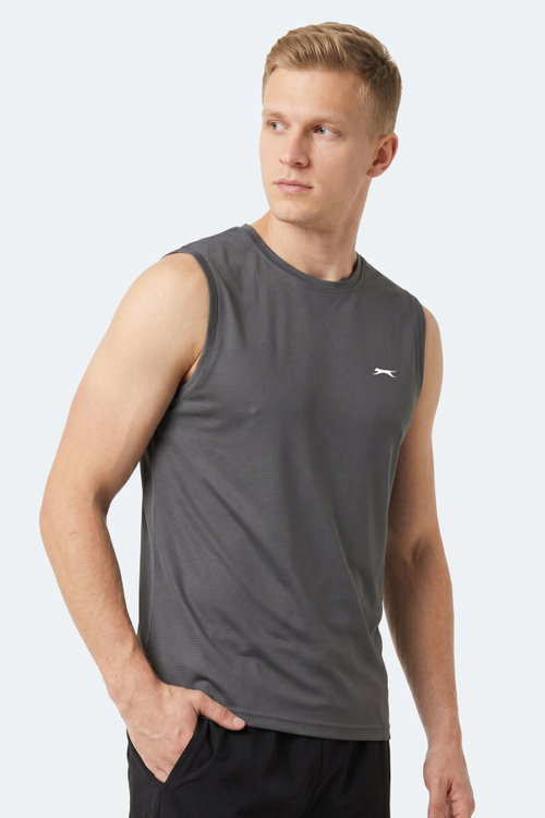 Slazenger HEROFIT IN Erkek Kolsuz Koyu Gri Atlet