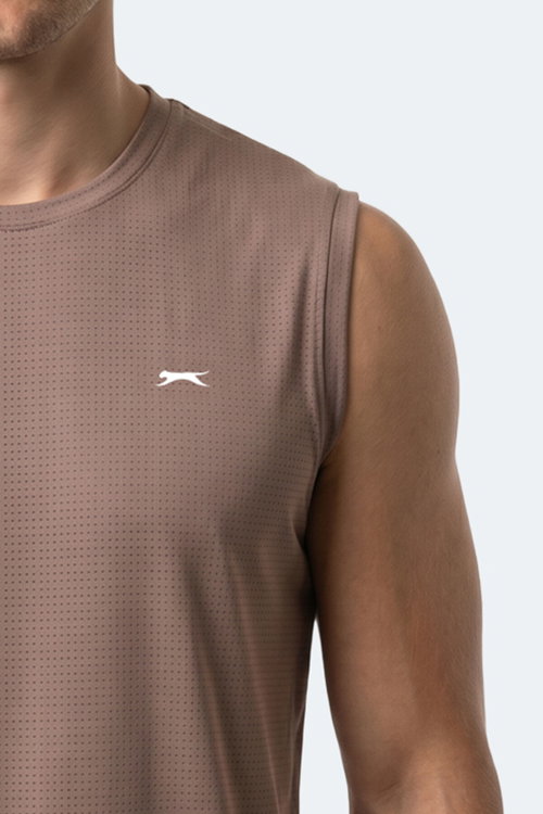 Slazenger HEROFIT IN Erkek Kolsuz Vizon Atlet