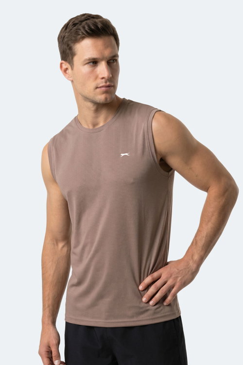 Slazenger HEROFIT IN Erkek Kolsuz Vizon Atlet