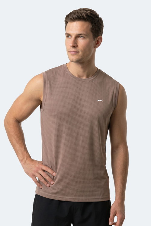 Slazenger HEROFIT IN Erkek Kolsuz Vizon Atlet