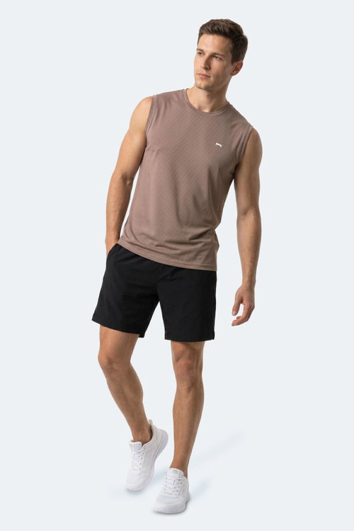 Slazenger HEROFIT IN Erkek Kolsuz Vizon Atlet