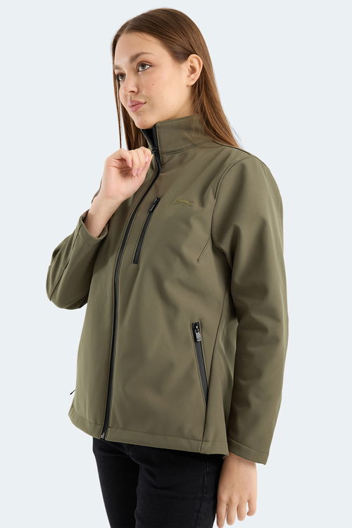 Slazenger HIP STYLE Kadın Dik Yaka Fermuarlı Haki Mont & Kaban