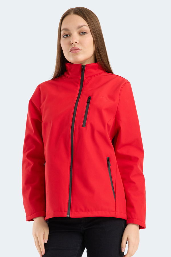 Slazenger HIP STYLE Kadın Dik Yaka Fermuarlı Kırmızı Mont & Kaban