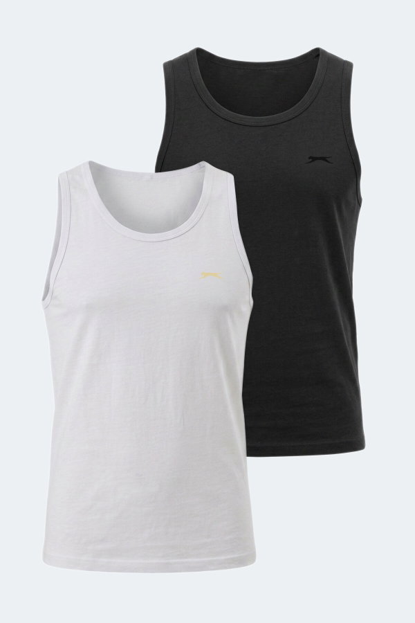 Slazenger HOKEY 2 Lİ SET Erkek Beyaz - Siyah Tişört