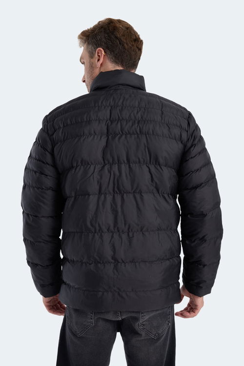 Slazenger HORIZON I Erkek Dik Yaka Fermuarlı Siyah Mont & Kaban