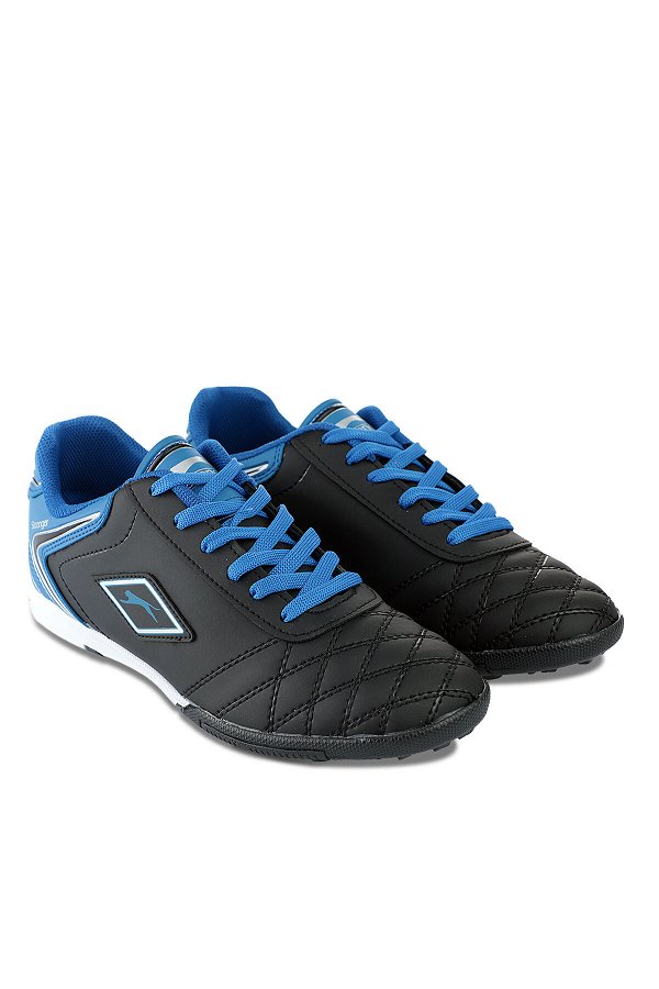 Slazenger HUGO HS Futbol Erkek Halı Saha Ayakkabı Siyah / Mavi