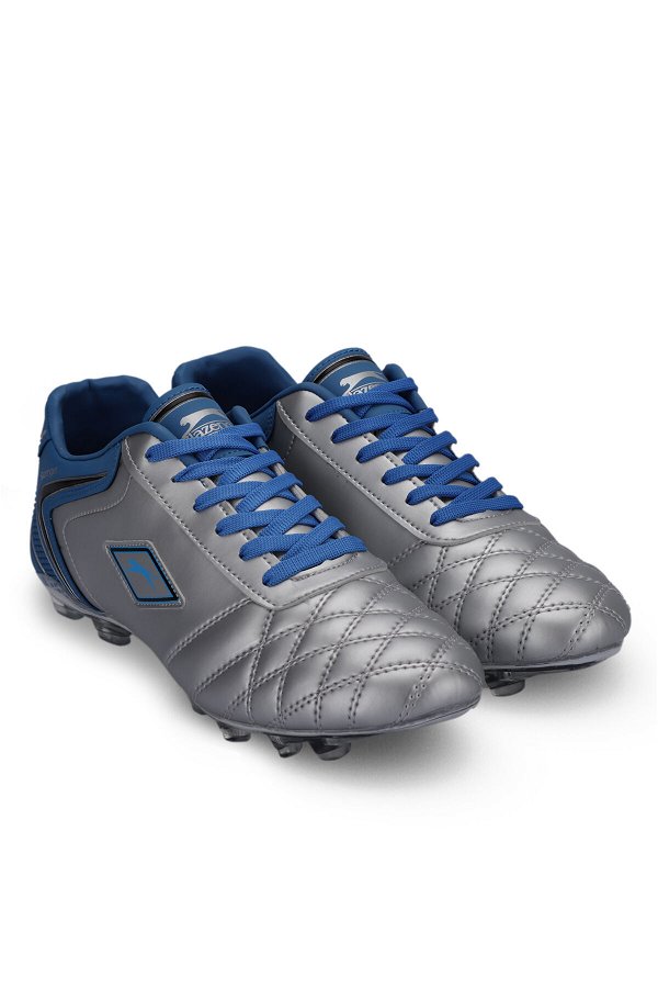 Slazenger HUGO KR Futbol Erkek Krampon Ayakkabı Gri / Mavi