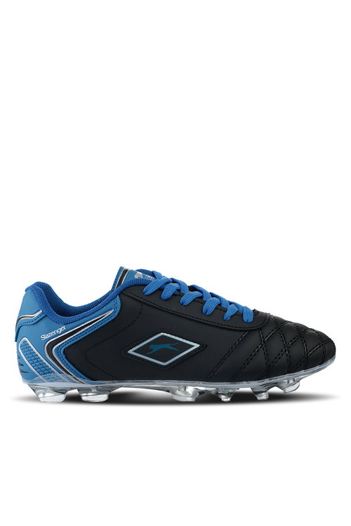 Slazenger HUGO KR Erkek Halı Saha Siyah / Mavi Futbol Ayakkabısı