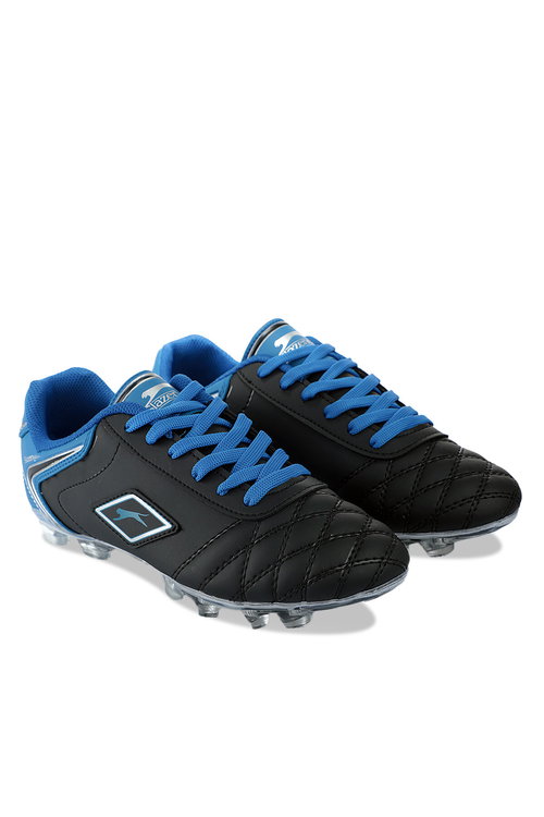 Slazenger HUGO KR Erkek Halı Saha Siyah / Mavi Futbol Ayakkabısı
