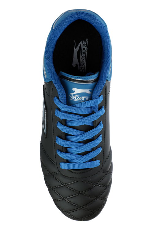 Slazenger HUGO KR Erkek Halı Saha Siyah / Mavi Futbol Ayakkabısı