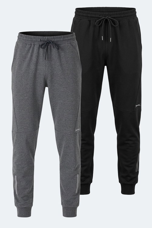 Slazenger INFERNAL 2 Lİ SET Erkek Siyah - Koyu Gri Eşofman Altı