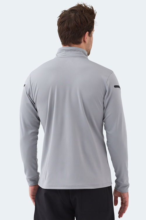 Slazenger INTIMATE I Erkek Dik Yaka Fermuarlı Gri Sweatshırt
