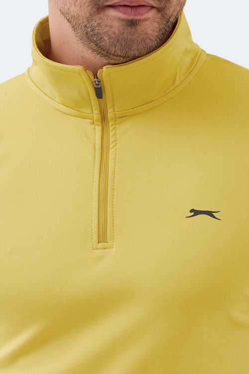 Slazenger INTIMATE I Erkek Dik Yaka Fermuarlı Sarı Sweatshırt