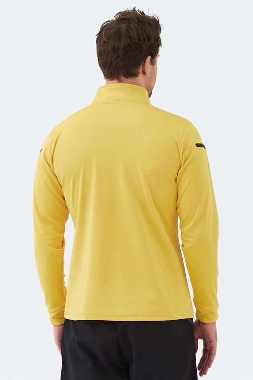 Slazenger INTIMATE I Erkek Dik Yaka Fermuarlı Sarı Sweatshırt