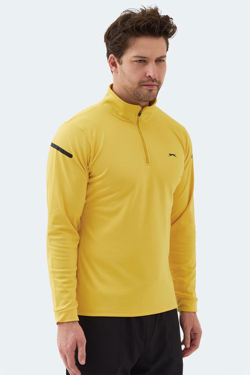 Slazenger INTIMATE I Erkek Dik Yaka Fermuarlı Sarı Sweatshırt