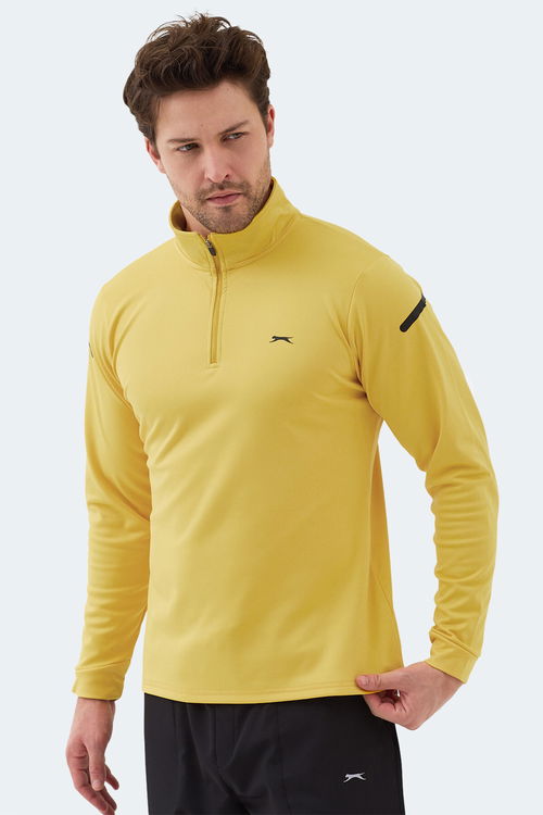 Slazenger INTIMATE I Erkek Dik Yaka Fermuarlı Sarı Sweatshırt