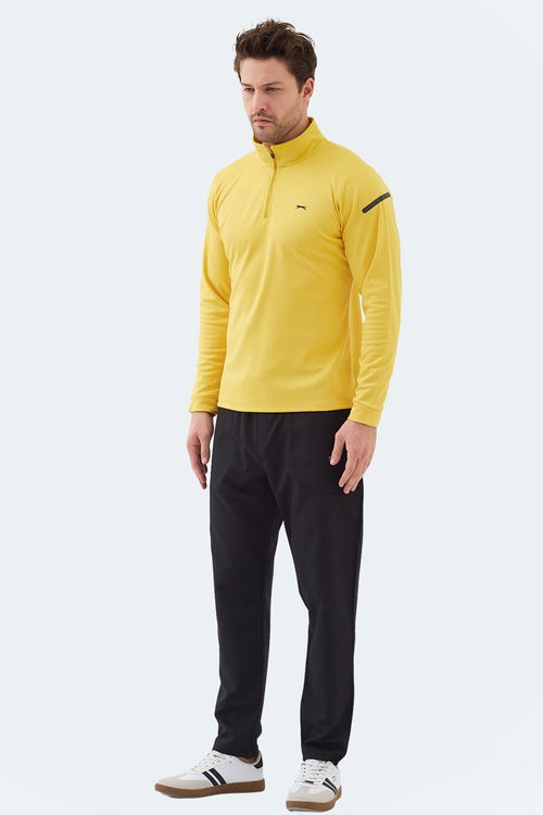 Slazenger INTIMATE I Erkek Dik Yaka Fermuarlı Sarı Sweatshırt