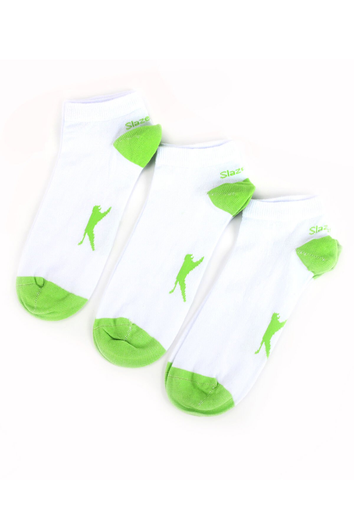 Slazenger JACKIE 3 lü Erkek Çorap Beyaz / Yeşil - Thumbnail