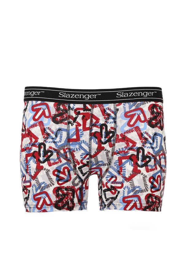 Slazenger JAMA Erkek Boxer İç Giyim Beyaz / Kırmızı