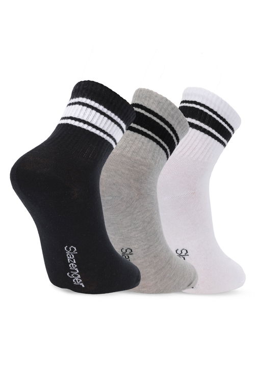 Slazenger JELLY 3 lü Erkek Siyah / Gri Çorap