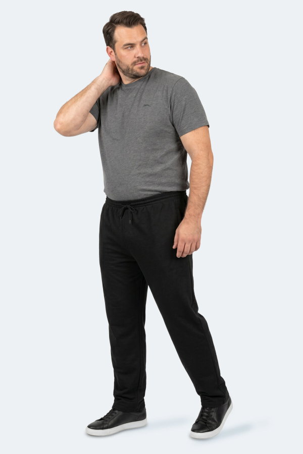 Slazenger JERRY Büyük Beden Erkek Cepli Siyah Eşofman Altı
