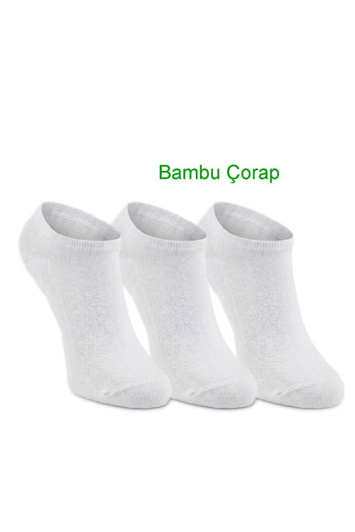 Slazenger JESTER 3 lü Kadın Bambu Beyaz Çorap