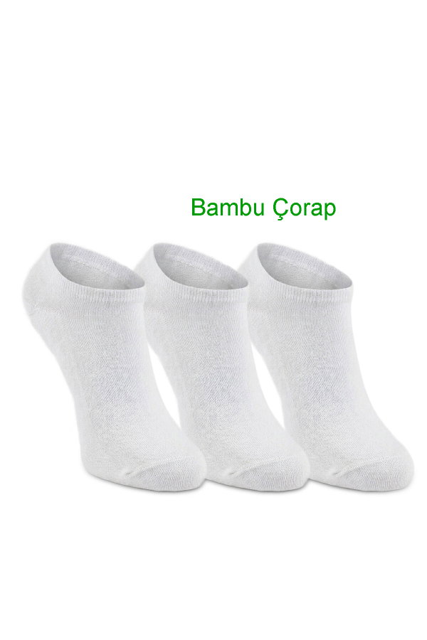 Slazenger JESTER 3 lü Kadın Bambu Beyaz Çorap