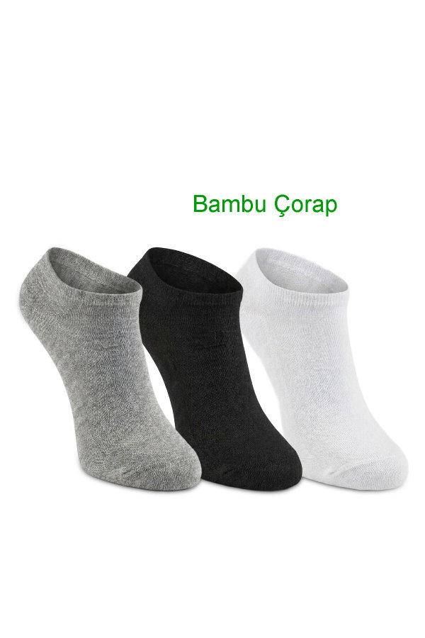 Slazenger JESTER 3 lü Kadın Bambu Siyah / Gri Çorap