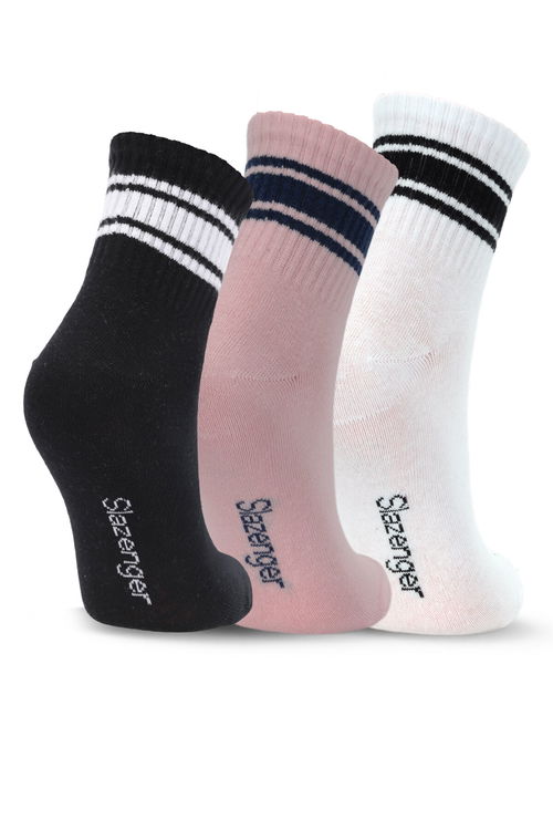 Slazenger JOKES 3 lü Kadın Siyah / Pembe Çorap