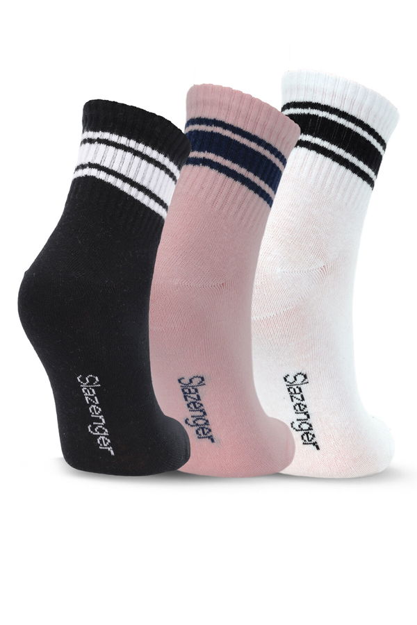 Slazenger JOKES 3 lü Kadın Siyah / Pembe Çorap