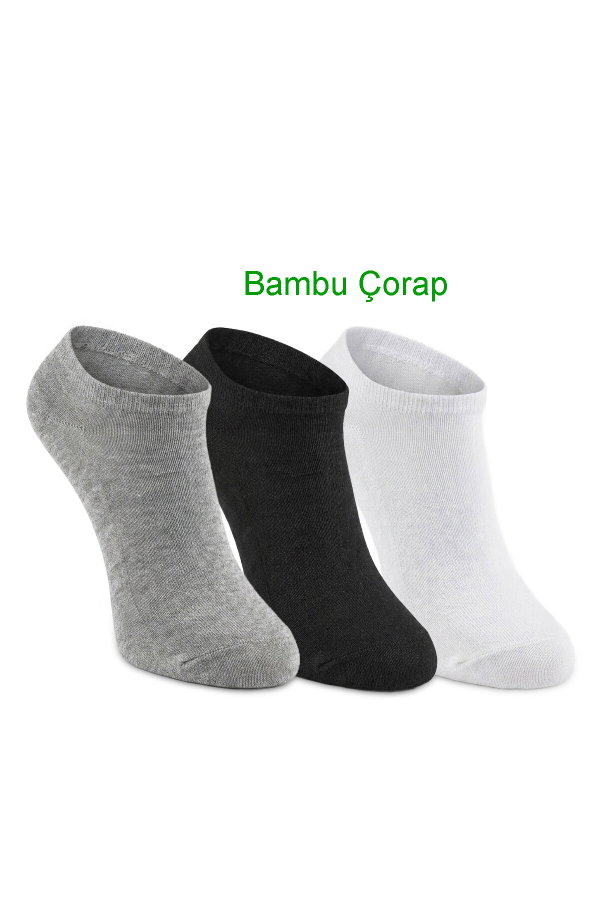 Slazenger JOLLY 3 lü Erkek Bambu Siyah / Gri Çorap