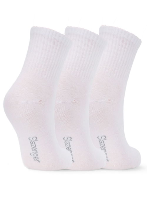 Slazenger JORIX 3 lü Kadın Beyaz Çorap