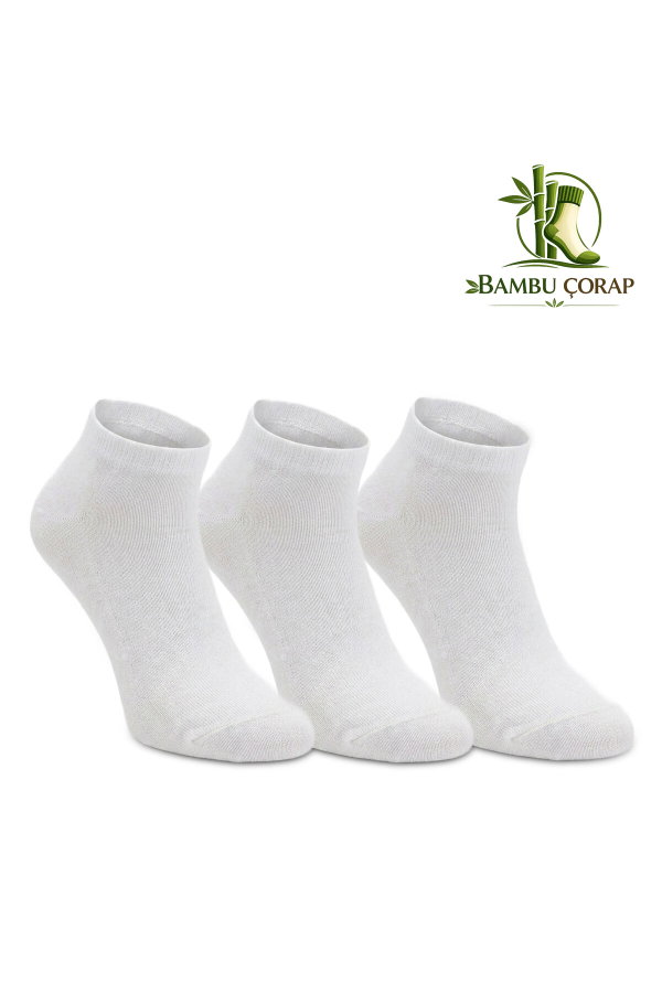 Slazenger JOYRIDE 3 lü Kadın Bambu Beyaz Çorap