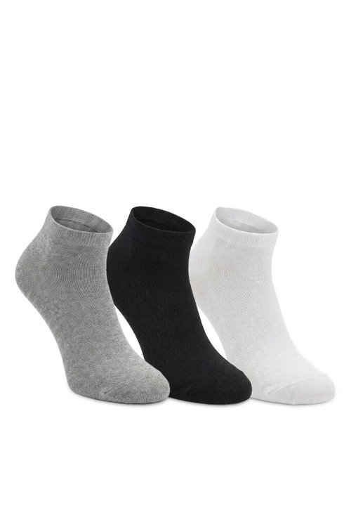 Slazenger JOYRIDE 3 lü Kadın Bambu Siyah / Gri Çorap