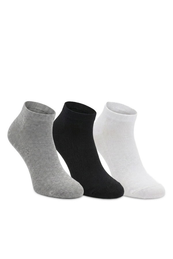 Slazenger JOYRIDE 3 lü Kadın Bambu Siyah / Gri Çorap