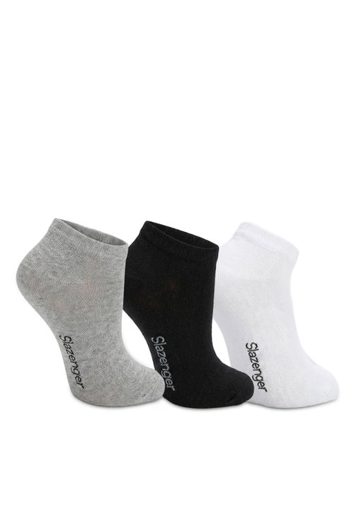 Slazenger JOYRIDE 3 lü Kadın Bambu Siyah / Gri Çorap