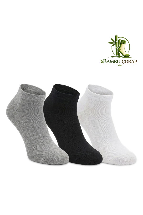 Slazenger JOYRIDE 3 lü Kadın Bambu Siyah / Gri Çorap