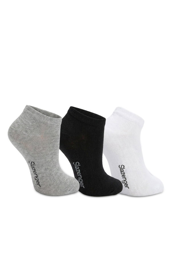 Slazenger JOYRIDE 3 lü Kadın Bambu Siyah / Gri Çorap