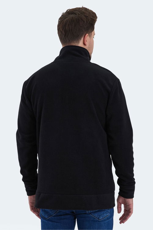 Slazenger KADMOS 2 li set Erkek Fermuarlı Dik Yaka Cepli Siyah - Koyu Gri Sweatshirt