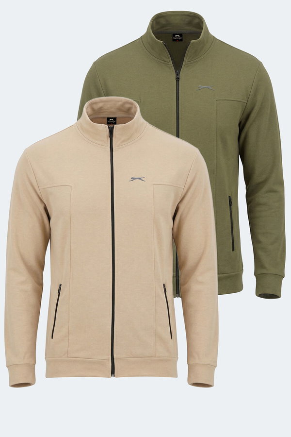 Slazenger KAGISONA 2 Lİ SET Erkek Bej - Haki Sweatshırt