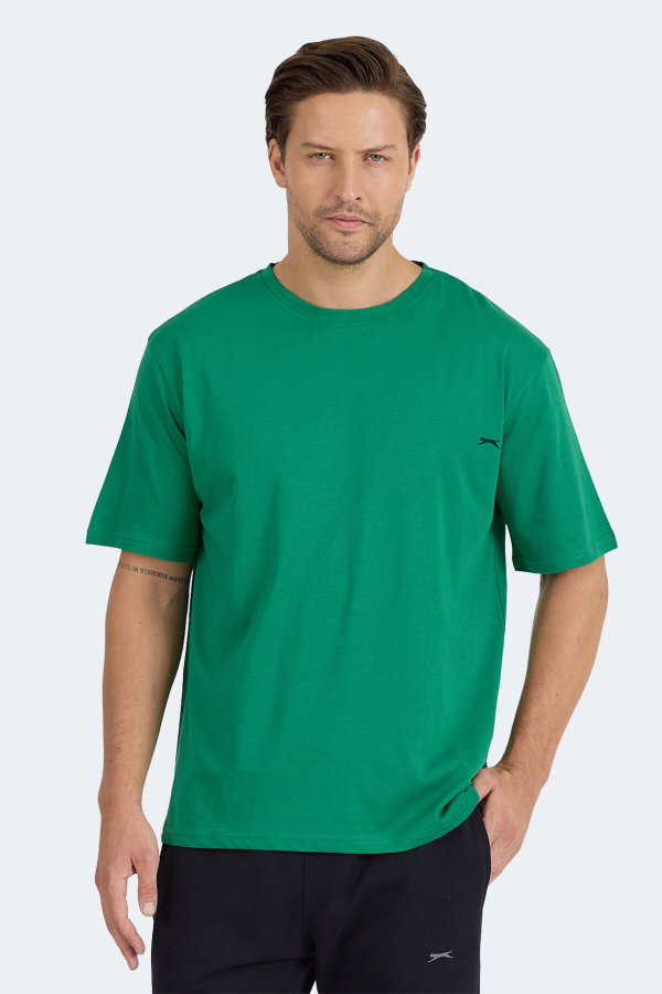 Slazenger KAISER 3 lü Set Erkek Oversıze Beyaz - Haki - Yeşil Tişört