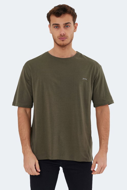 Slazenger KAISER 3 lü Set Erkek Oversıze Beyaz - Haki - Yeşil Tişört