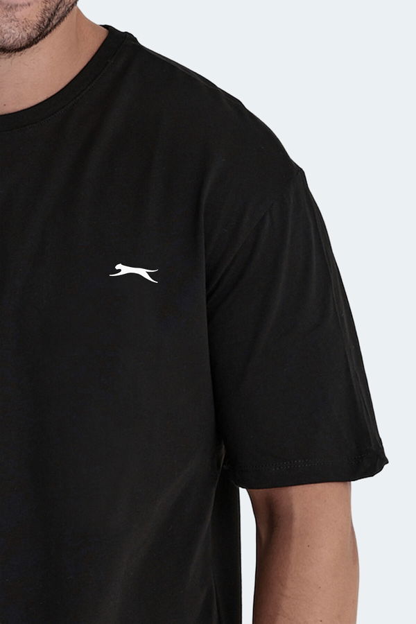 Slazenger KAISER IN Oversize Erkek Tişört Siyah