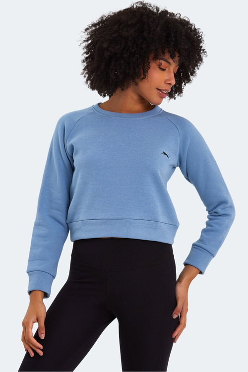 Slazenger KAITO IN Kadın Crop Mavi Sweatshırt