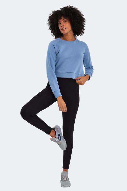 Slazenger KAITO IN Kadın Crop Mavi Sweatshırt