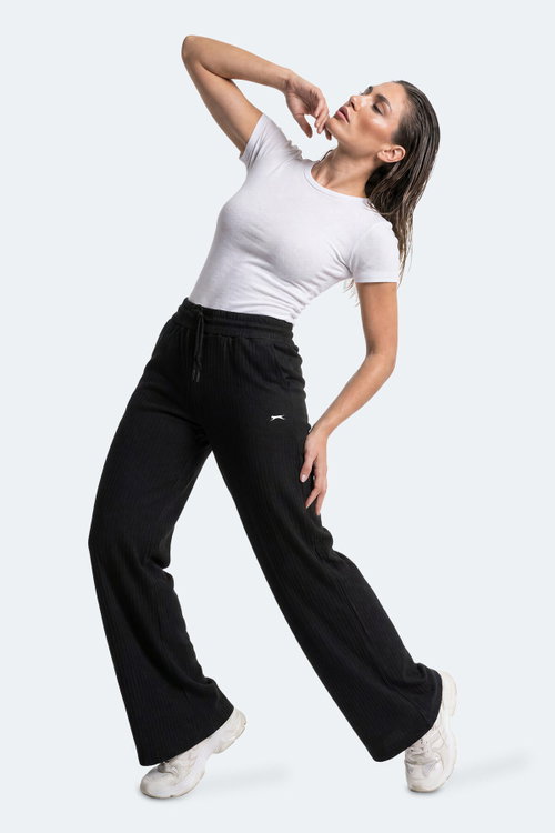Slazenger KALIRA IN Kadın Bol Paça Flare Siyah Eşofman Altı
