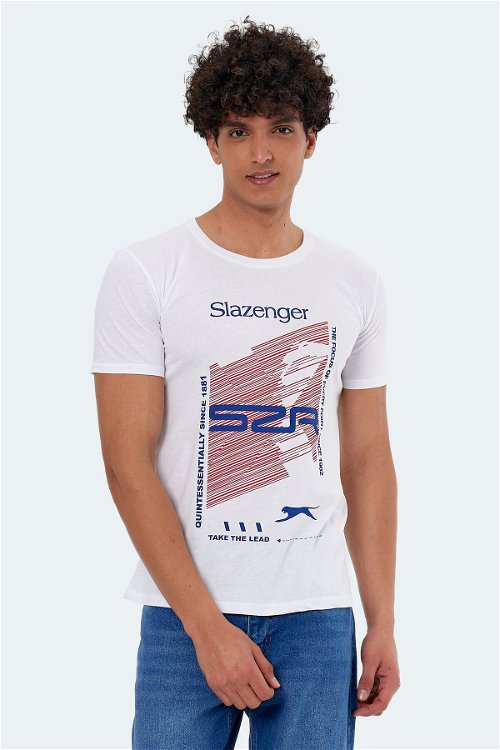 Slazenger KALJU Erkek Kısa Kol T-Shirt Beyaz