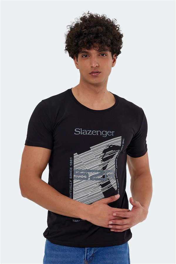 Slazenger KALJU Erkek Kısa Kol T-Shirt Siyah